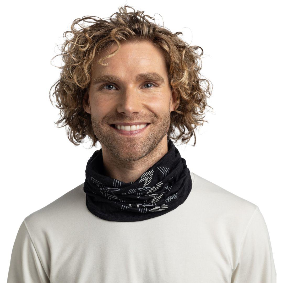 Merino Lightweight Prints Neck Gaiter - Vanyr Black